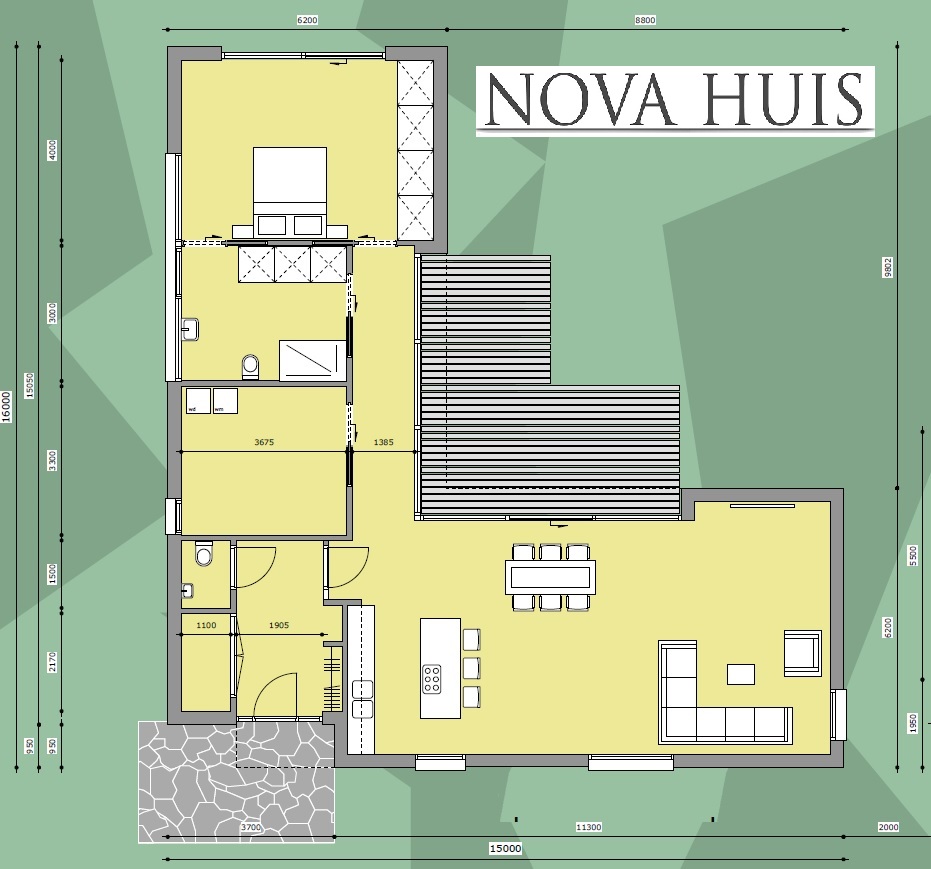 NOVA-HUIS Ruime bungalow met plat en vlak dak in moderne bouwwijze energieneutraal type 79