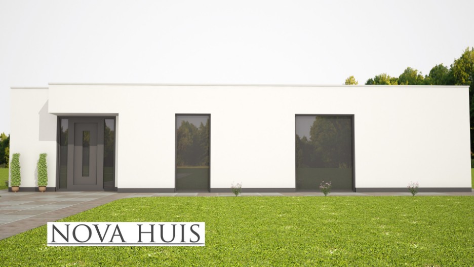 NOVA-HUIS Ruime bungalow met plat en vlak dak in moderne bouwwijze energieneutraal type 79