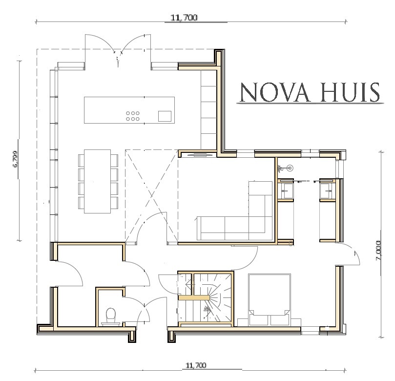 NOVA-HUIS Schuurwoning Kap117 Passeif bouwen met Staalframebouw constructie