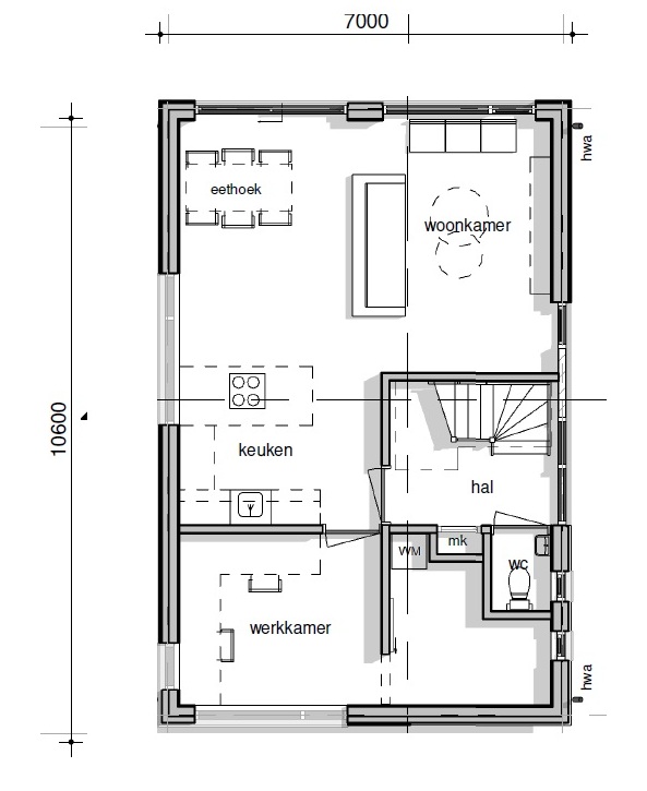 Schuurwoning type 152 betaalbaar efficient ontwerp