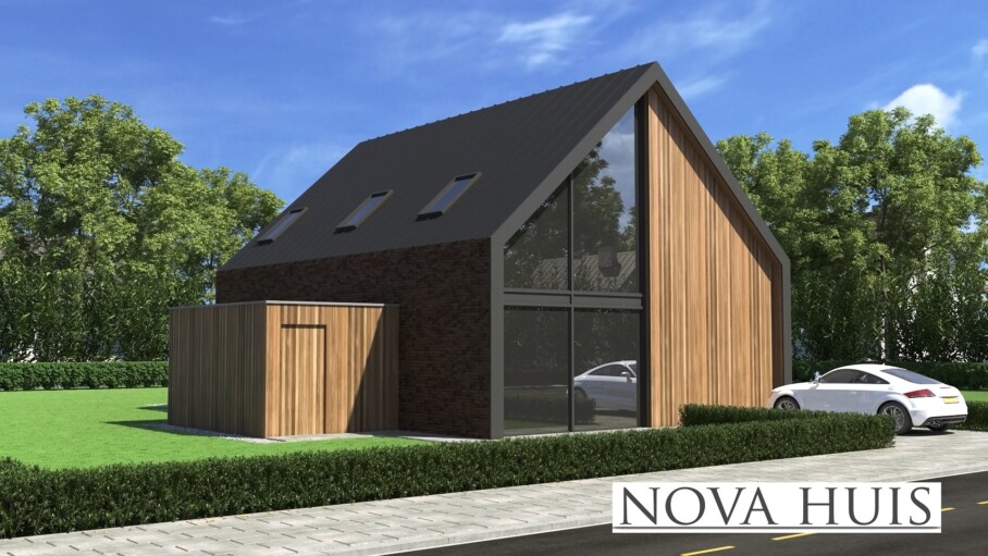 NOVA-HUIS Schuurwoning type 129 PREFAB staalframebouw Nederland 