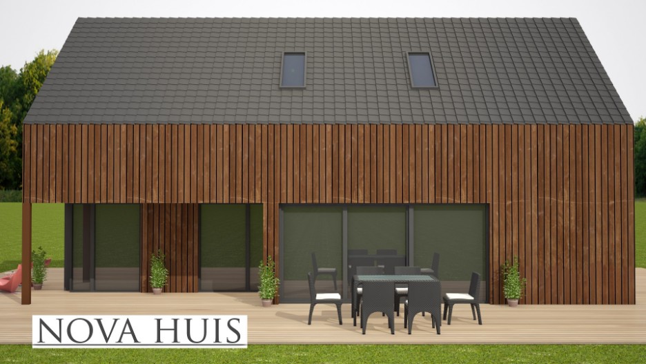 NOVA-HUIS Schuurwoningen type S99 in modern bouwsysteem passieve bouwwijze energieneutraa