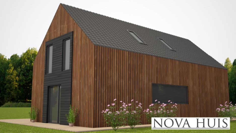 NOVA-HUIS Schuurwoningen type S99 in modern bouwsysteem passieve bouwwijze energieneutraa