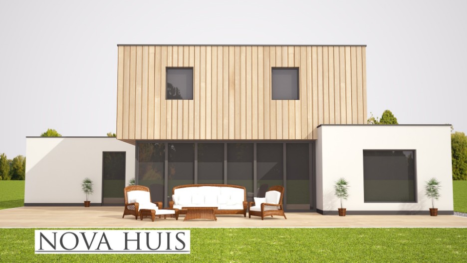 NOVA-HUIS betaalbare moderne villa gasloos bouwen ontwerp K260