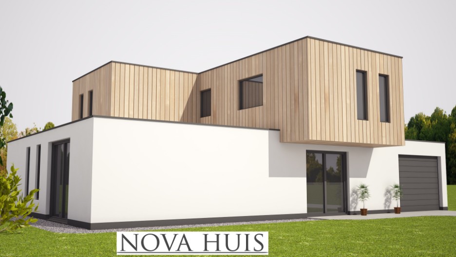 NOVA-HUIS betaalbare moderne villa gasloos bouwen ontwerp K260