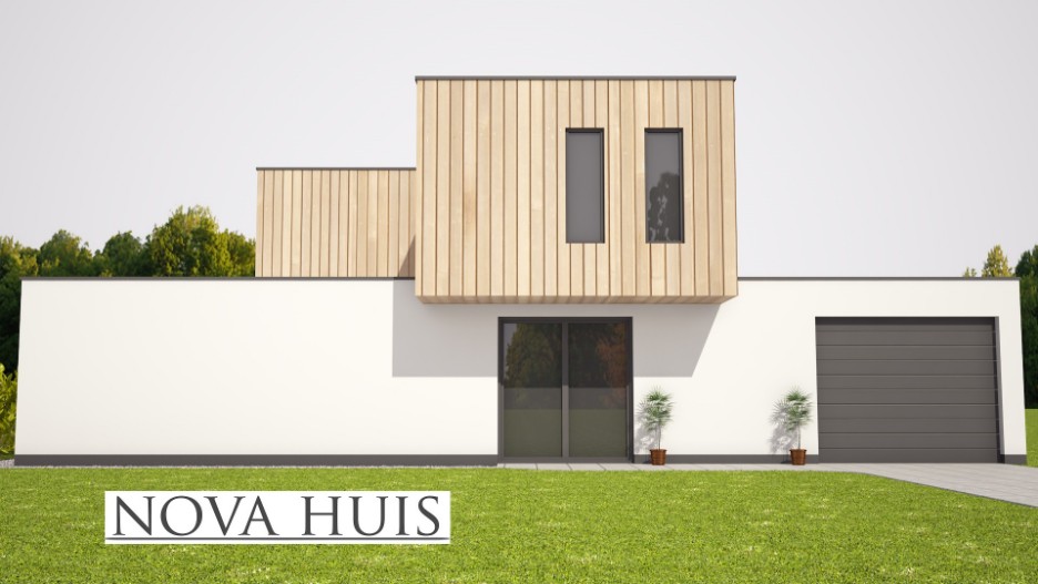 NOVA-HUIS betaalbare moderne villa gasloos bouwen ontwerp K260