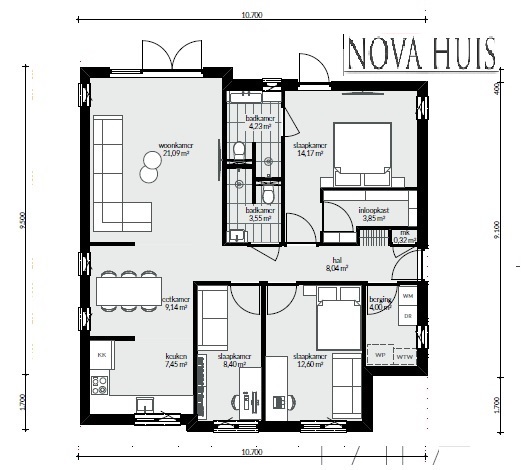 NOVA-HUIS A61 levenloopbestenidig energieneutraal onderhoudsvrij staalframe bouwen