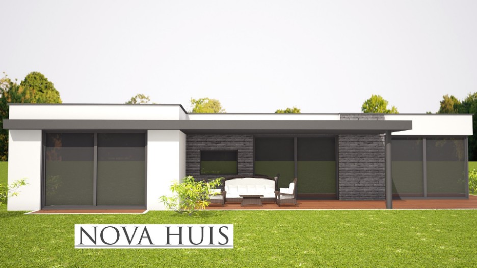 NOVA-HUIS bungalow tye A 91 evensloopbestendig onderhoudsarm energieneutraal staalframebouw