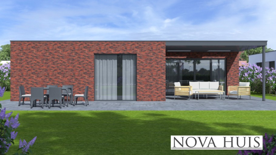 NOVA HUIS bungalow type A196 met plat dak levensloopbestendig NOVA HUIS bungalow type A196 met plat dak levensloopbestendig