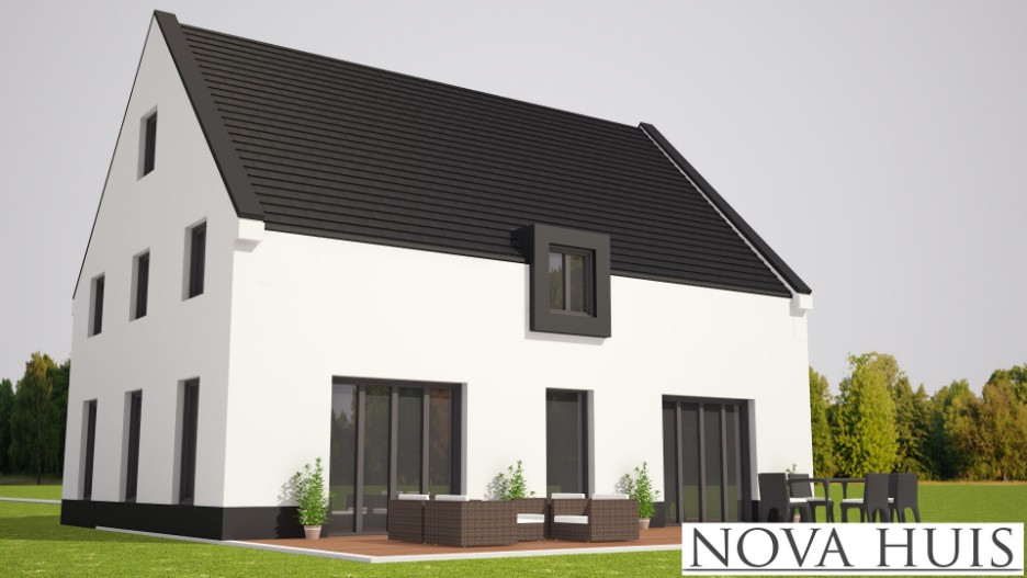 NOVA-HUIS grote betaalbare woning in modern energiearm bouwsysteem ontwerp  K93