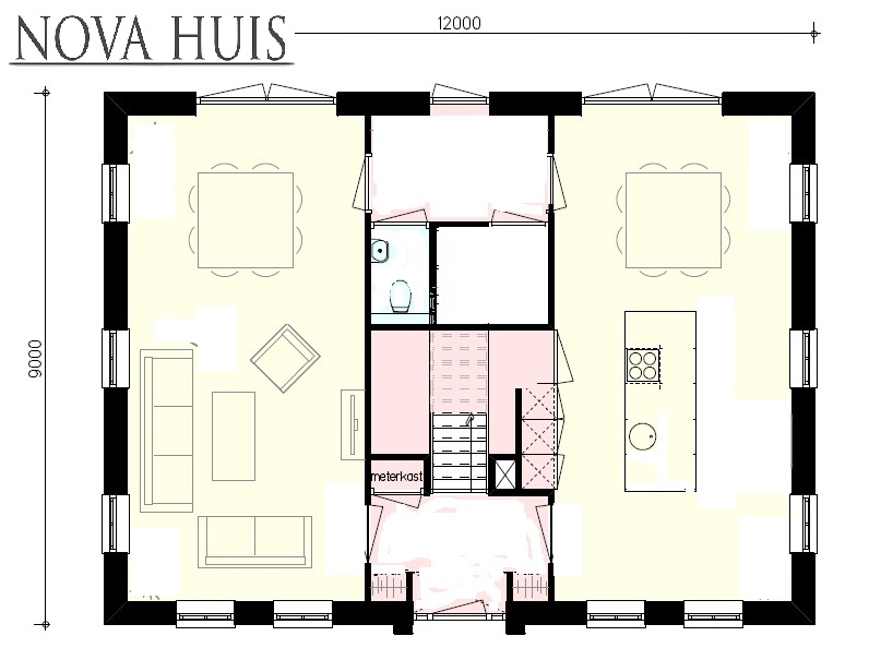 NOVA-HUIS grote betaalbare woning in modern energiearm bouwsysteem ontwerp  K93