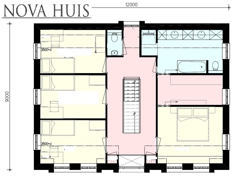 NOVA-HUIS grote betaalbare woning in modern energiearm bouwsysteem ontwerp  K93