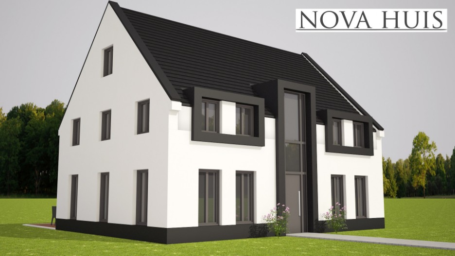 NOVA-HUIS grote betaalbare woning in modern energiearm bouwsysteem ontwerp  K93