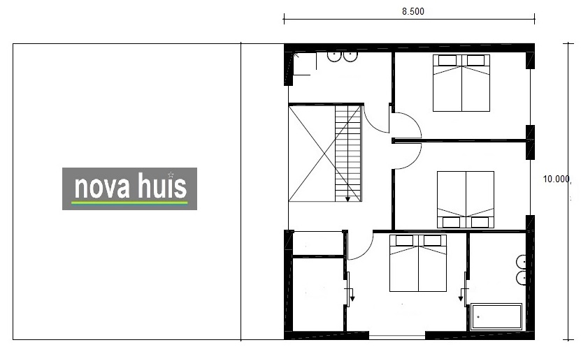 NOVA-HUIS Moderne kubistische levensloopbestendige woning in kubistische bouwstijl terras buitenhaard K118 