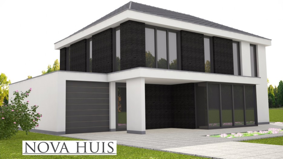 NOVA-HUIS klassieke villa frank loyd wright met overdekt terras M308 V2 