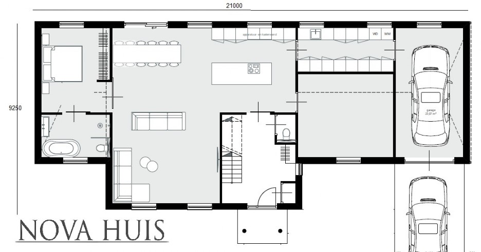 NOVA-HUIS klassieke vrijstaande villa met inpandige garage in modern bouwsysteem LH23