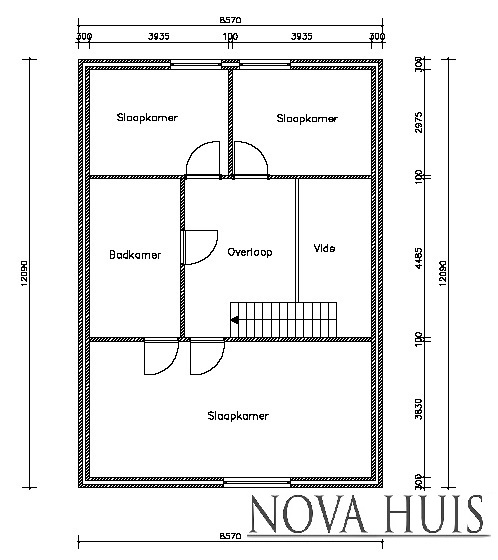 NOVA-HUIS klassieke woning met kap amerikaanse bouwstijl Steelframe typ 1 