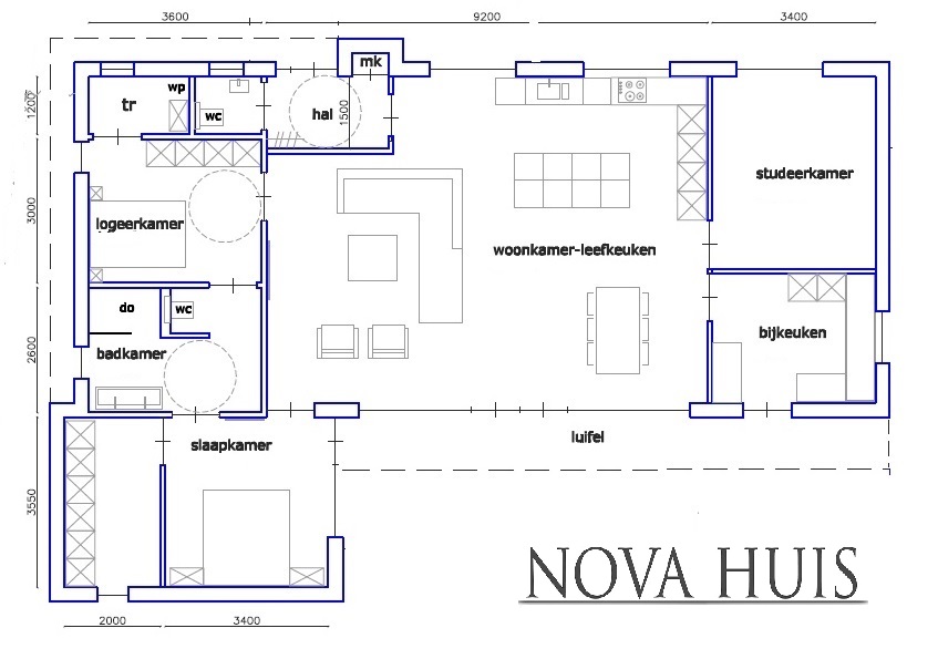 NOVA-HUIS levensloopbestendige gelijkvloerse bungalow energieneutraal B90