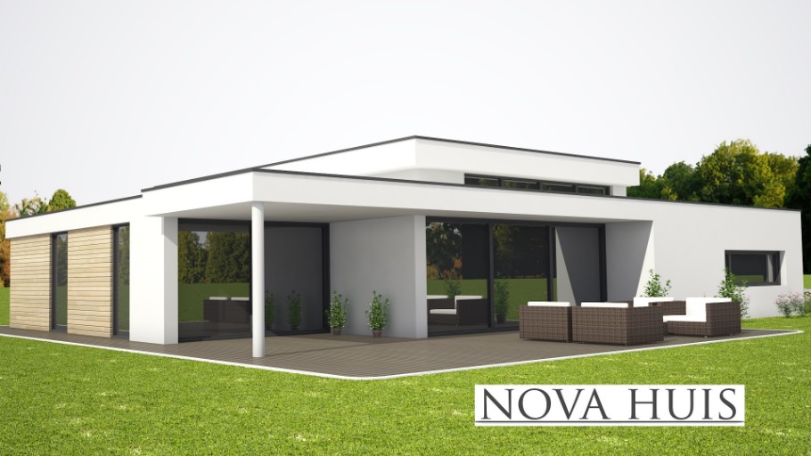NOVA-HUIS levensloopbestendige gelijkvloerse woningen type A100v1  Staalframebouw Nederland 