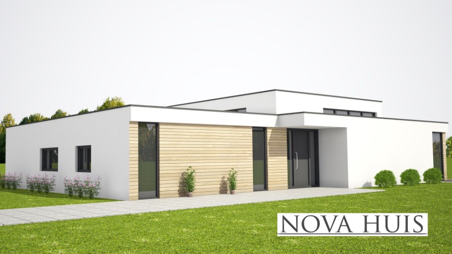 NOVA-HUIS levensloopbestendige gelijkvloerse woningen type A100v1  Staalframebouw Nederland 