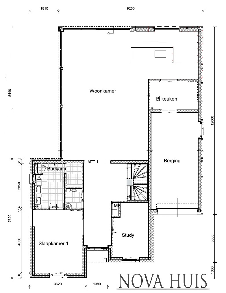 NOVA-HUIS levensloopbestendige woning bungalow met kleine verdieping energieneutraal type 250
