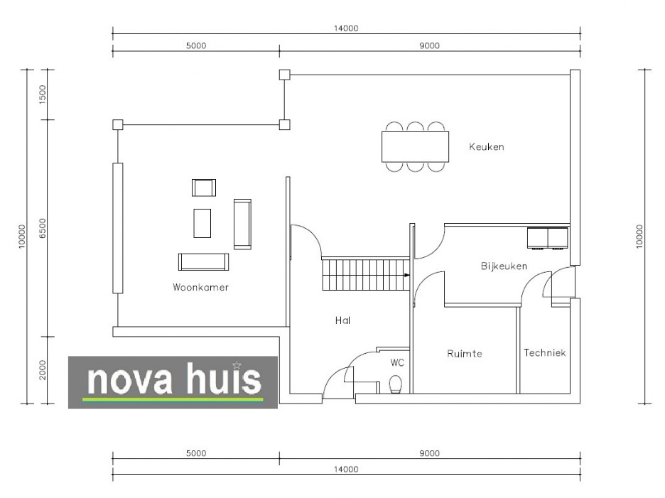 NOVA-HUIS luxe moderne kubistische villa ontwerpen met natuursteen en gestuukte gevels energieneutraal K103