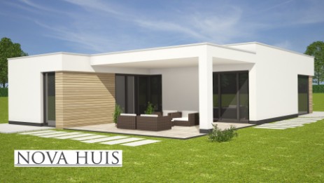 NOVA-HUIS moderne bungalow plat dak energieneutraal betaalbaar bouwen A35 NOVA-HUIS moderne bungalow plat dak energieneutraal betaalbaar bouwen A35