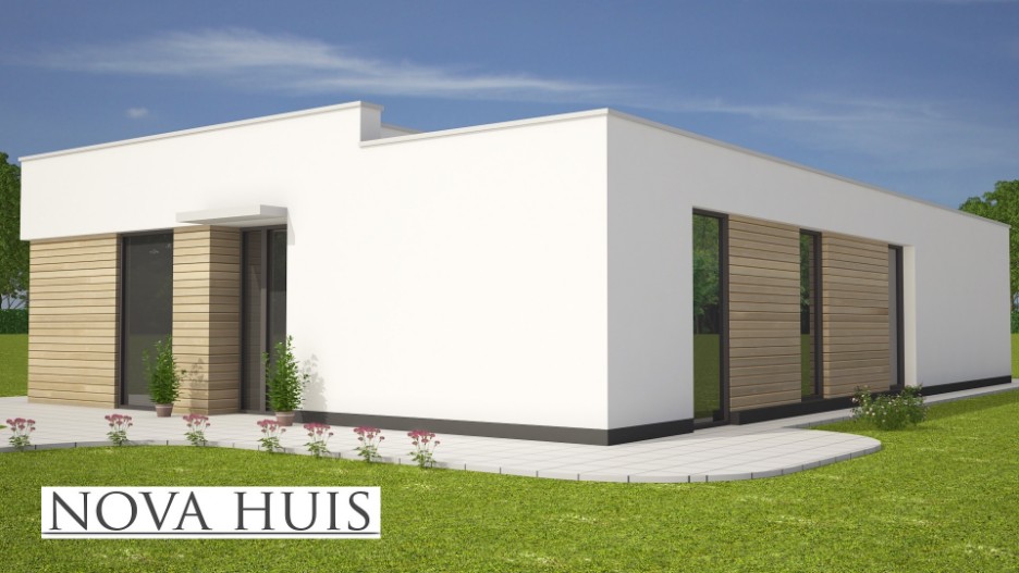 NOVA-HUIS moderne bungalow plat dak energieneutraal betaalbaar bouwen A35
