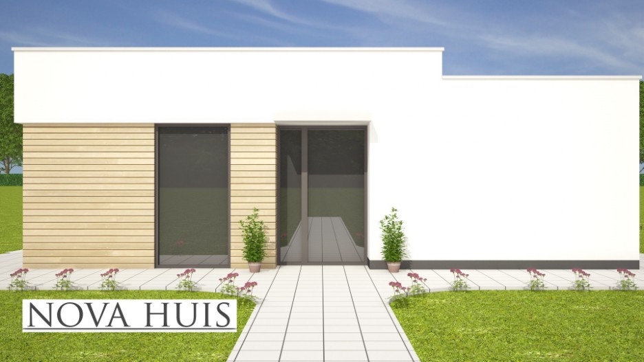 NOVA-HUIS moderne bungalow plat dak energieneutraal betaalbaar bouwen A35