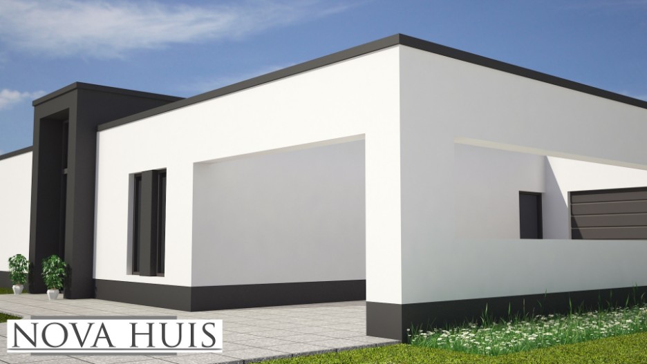 NOVA-HUIS moderne gelijksvloerse bungalow inpandige garage energieneutraal ontwerpen en bouwen A39