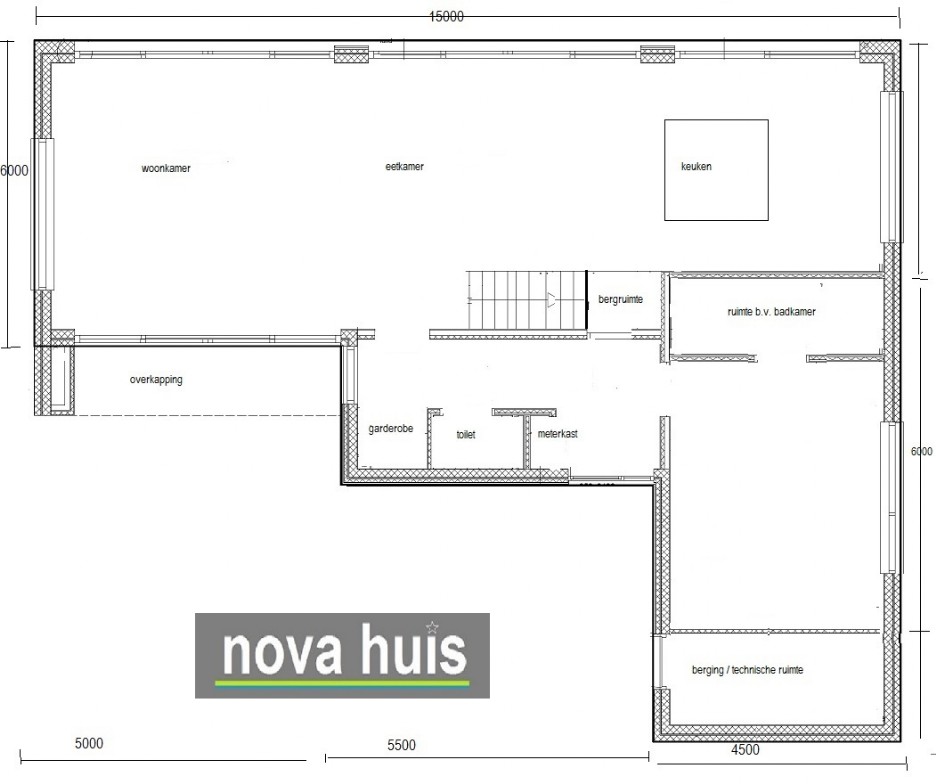 NOVA-HUIS moderne gelijksvloerse woningen in moderne kubistische bouwstijl met veel glas en licht groot dakterras K99 