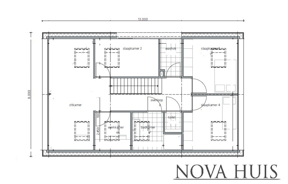 NOVA-HUIS moderne kap of schuurwoning type 121 ATLANTA-MBS staalframebouw 