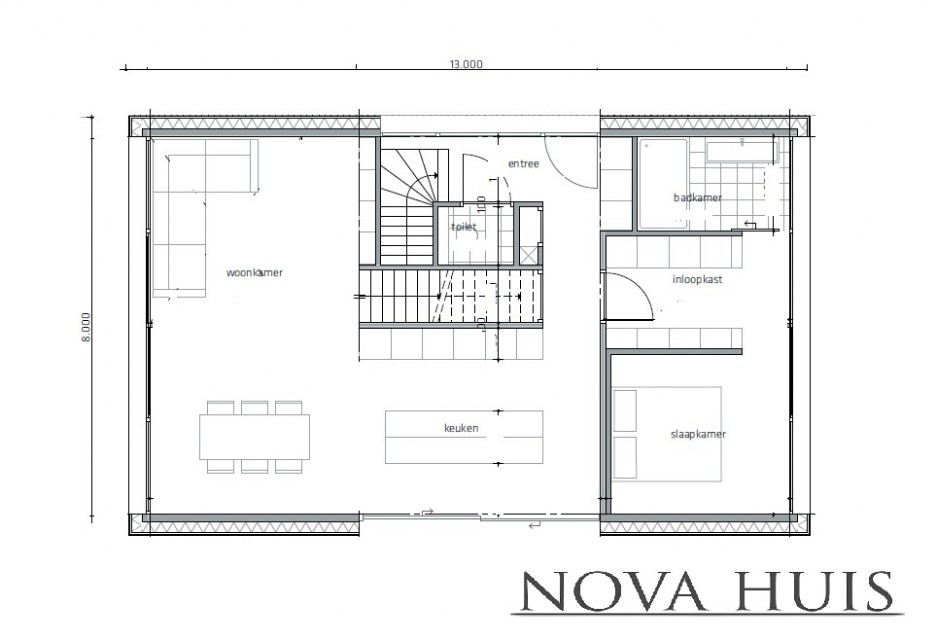 NOVA-HUIS moderne kap of schuurwoning type 121 ATLANTA-MBS staalframebouw 