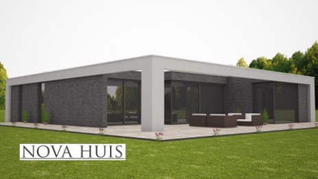 NOVA-HUIS moderne kubistische bungalow onder architectuur plat dak alles op begane grond B4 NOVA-HUIS moderne kubistische bungalow onder architectuur plat dak alles op begane grond B4