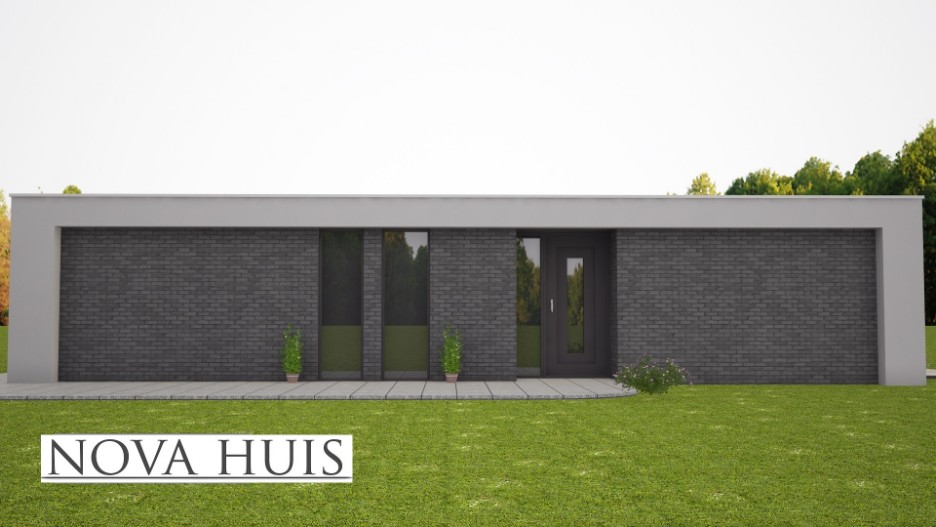NOVA-HUIS moderne kubistische bungalow onder architectuur plat dak alles op begane grond B4