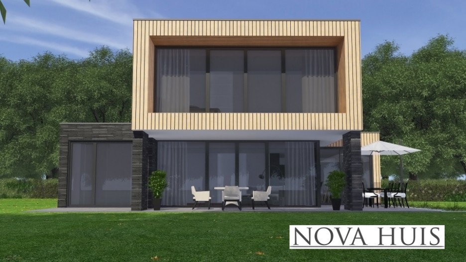 NOVA-HUIS moderne kubistische villa met ATLANTA MBS PREFAB staalframe systeem