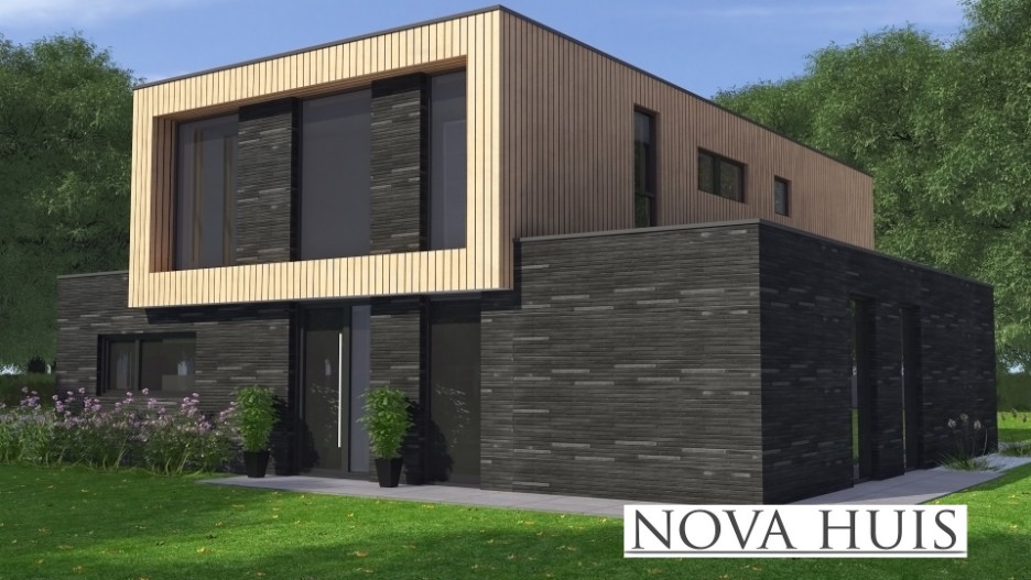 NOVA-HUIS moderne kubistische villa met ATLANTA MBS PREFAB staalframe systeem