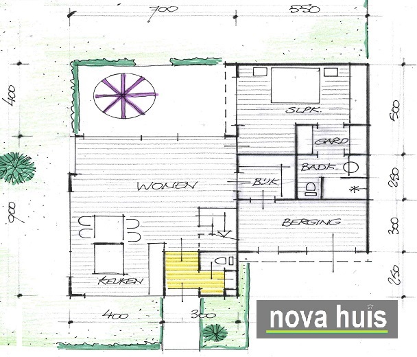 NOVA-HUIS moderne kubistische woning gelijkvloers bungalow met gastenverdieping energieneutraal duurzaam en beter bouwen K125