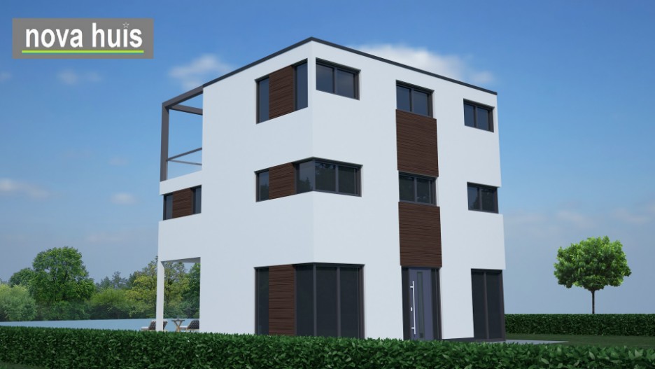 NOVA-HUIS moderne kubistische woning in kubusvorm ontwerpen en energiearm bouwen K 70 V1