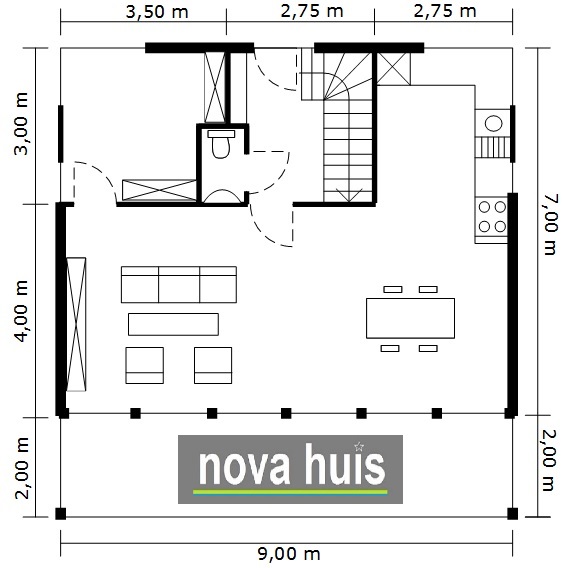 NOVA-HUIS moderne kubistische woning in kubusvorm ontwerpen en energiearm bouwen K 70 V1