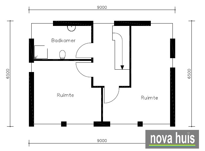 NOVA-HUIS moderne kubistische woning in kubusvorm ontwerpen en energiearm bouwen K 70 V2 