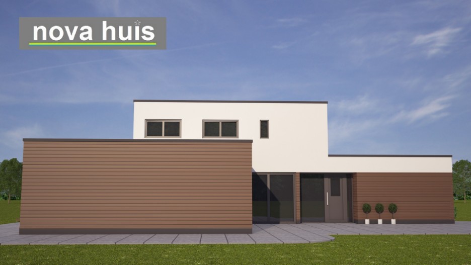 NOVA-HUIS moderne levensloopbestendige villa gastenverdieping in kubistische bouwstijl veel glas K72 