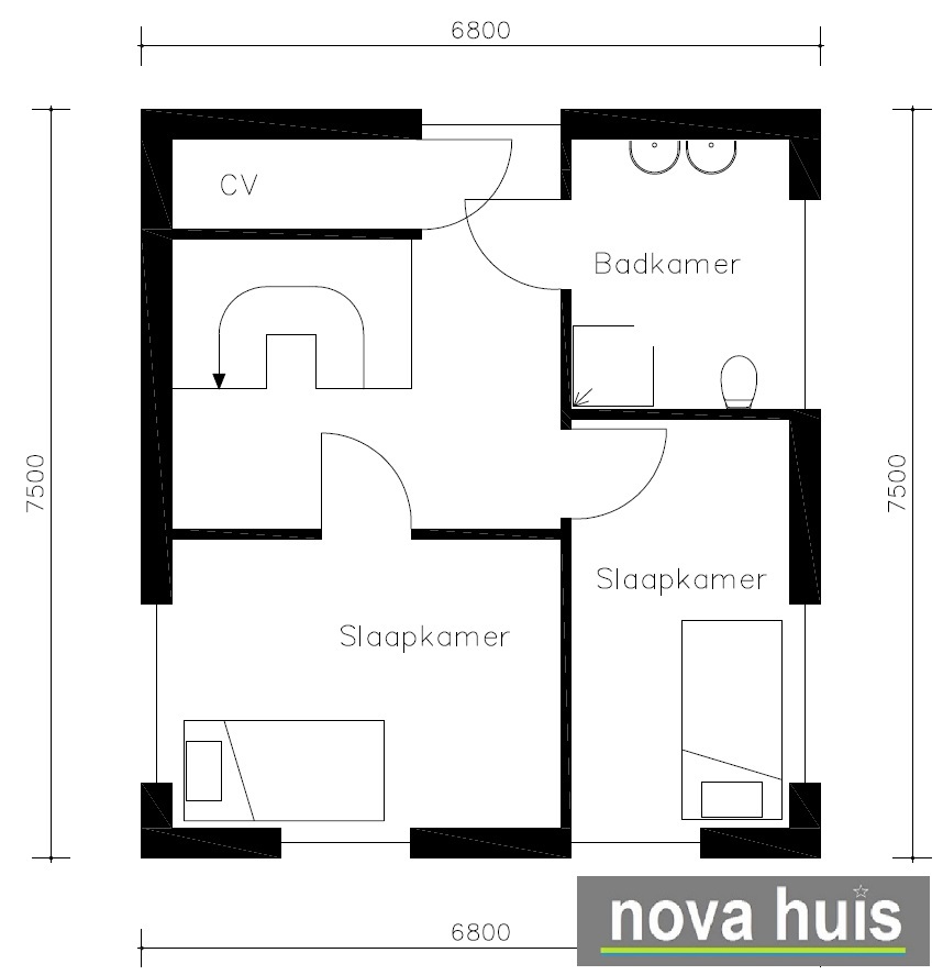 NOVA-HUIS moderne levensloopbestendige woningen kubistische bouwstijl overdekt terras veel glas K83