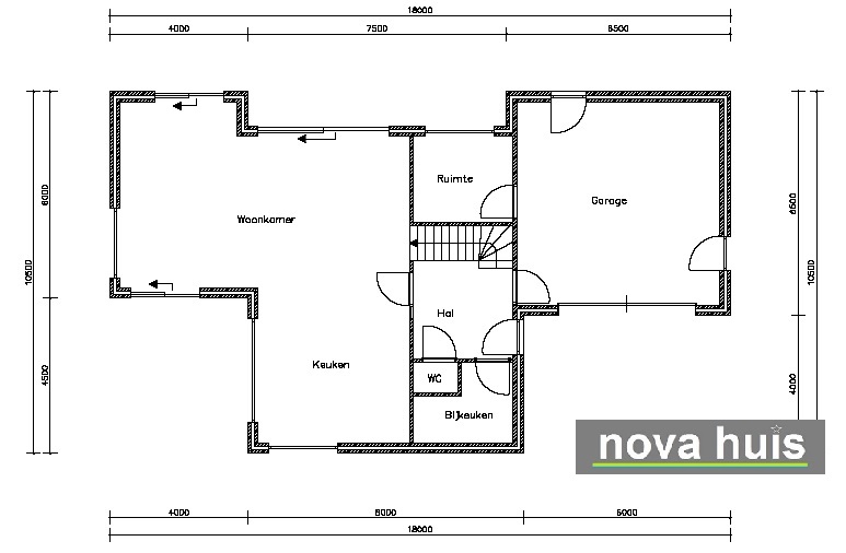 NOVA-HUIS moderne villa in kubistische bouwstijl veel ramen licht overdekte terrassen ontwerp K20