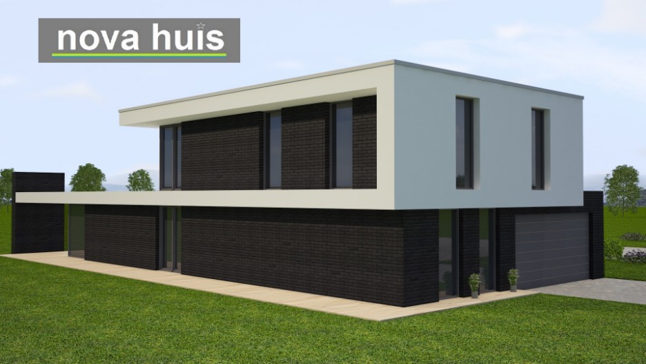 NOVA HUIS moderne woning in kubistische stijl ontwerpen en bouwen in energieneutrale uitvoering K142  