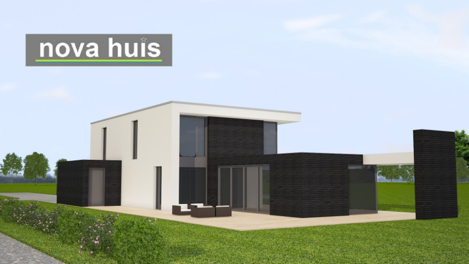 NOVA HUIS moderne woning in kubistische stijl ontwerpen en bouwen in energieneutrale uitvoering K142  