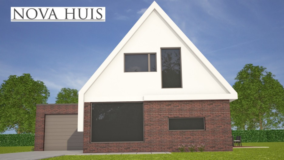 NOVA-HUIS moderne woning met kap grote vrije ruimtes onderhoudsarm 49 Staalframebouw 