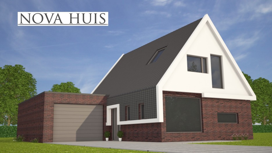 NOVA-HUIS moderne woning met kap grote vrije ruimtes onderhoudsarm 49 Staalframebouw 