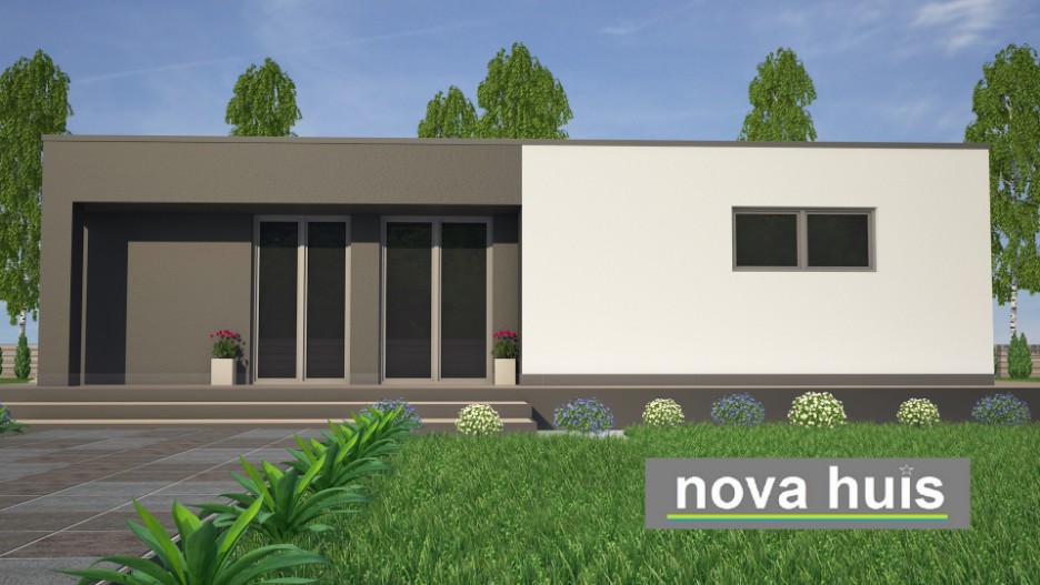 NOVA-HUIS ontwerp en bouw van mooie energiearme moderne gelijksvloerse bungalows met plat dak A24