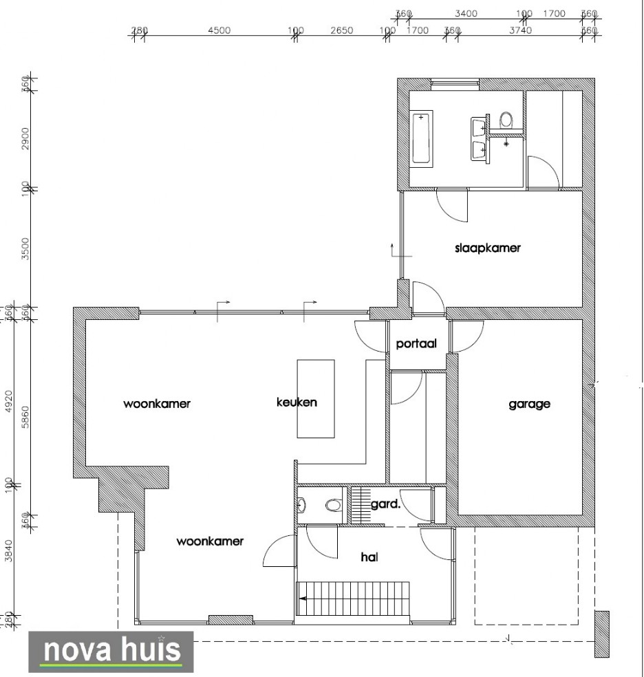 NOVA-HUIS ontwerp modern kubistisch woonhuis met veel glas en plat dak bouwen in energiearm bouwsysteem K100